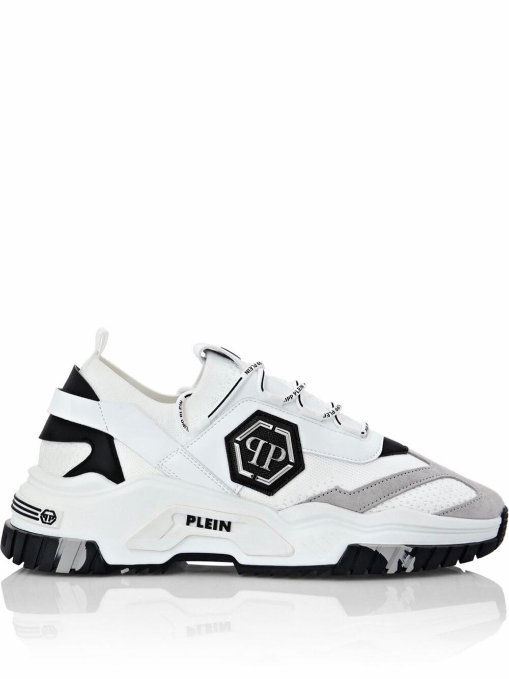 Philipp Plein Predator Sneakers Silver Black Logo Chunky Sole Men’s Size 10